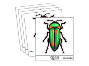 Jewel Beetle Insect Bug Waterproof Vinyl Phone Tablet Laptop Water Bottle Sticker Set - 5 Pack