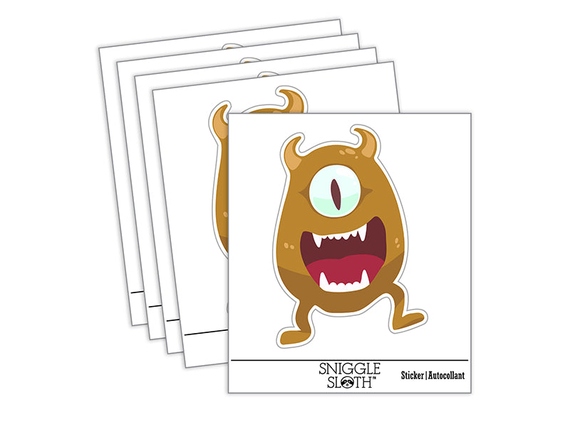 One Eyed Monster Creature Waterproof Vinyl Phone Tablet Laptop Water Bottle Sticker Set - 5 Pack