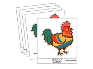 Proud Little Rooster Chicken Waterproof Vinyl Phone Tablet Laptop Water Bottle Sticker Set - 5 Pack