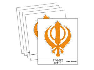 Sikh Khanda Indian Punjab Religious Symbol Waterproof Vinyl Phone Tablet Laptop Water Bottle Sticker Set - 5 Pack