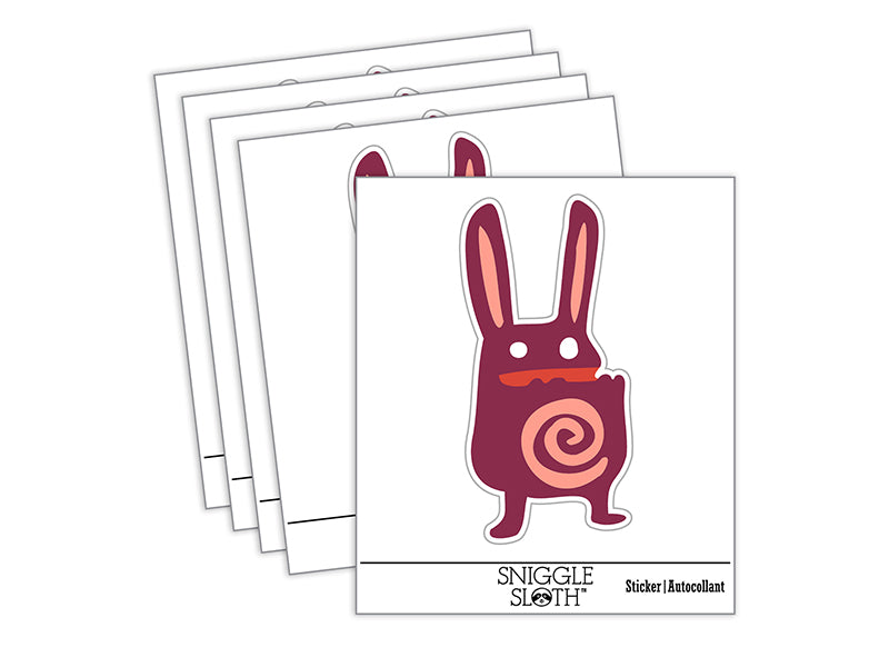 Weird Creepy Rabbit Creature Waterproof Vinyl Phone Tablet Laptop Water Bottle Sticker Set - 5 Pack