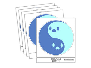 Yin Yang Ghosts Spooky and Cute Waterproof Vinyl Phone Tablet Laptop Water Bottle Sticker Set - 5 Pack