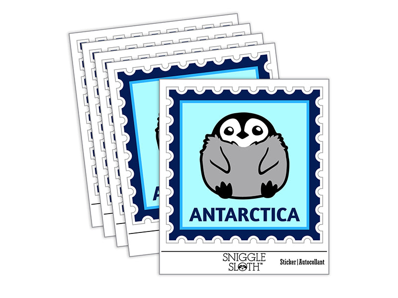 Antarctica Travel Baby Emperor Penguin Waterproof Vinyl Phone Tablet Laptop Water Bottle Sticker Set - 5 Pack