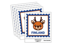 Finland Travel Reindeer Waterproof Vinyl Phone Tablet Laptop Water Bottle Sticker Set - 5 Pack