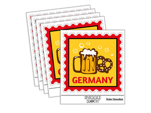 Germany Travel Beer Stein and Pretzel Waterproof Vinyl Phone Tablet Laptop Water Bottle Sticker Set - 5 Pack