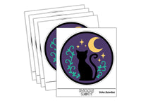 Cat Moon Stars Waterproof Vinyl Phone Tablet Laptop Water Bottle Sticker Set - 5 Pack