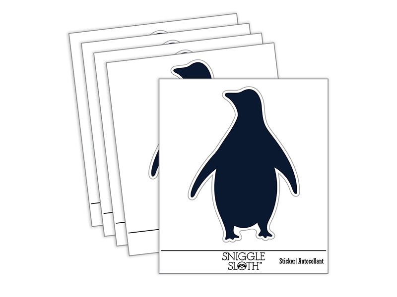 Chill Penguin Silhouette Waterproof Vinyl Phone Tablet Laptop Water Bottle Sticker Set - 5 Pack