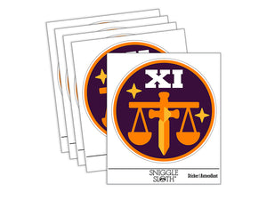 Justice Tarot Card Waterproof Vinyl Phone Tablet Laptop Water Bottle Sticker Set - 5 Pack