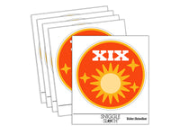 The Sun Tarot Card Waterproof Vinyl Phone Tablet Laptop Water Bottle Sticker Set - 5 Pack