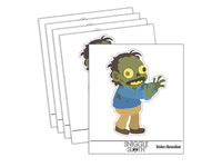 Happy Zombie Shambling Undead Monster Waterproof Vinyl Phone Tablet Laptop Water Bottle Sticker Set - 5 Pack