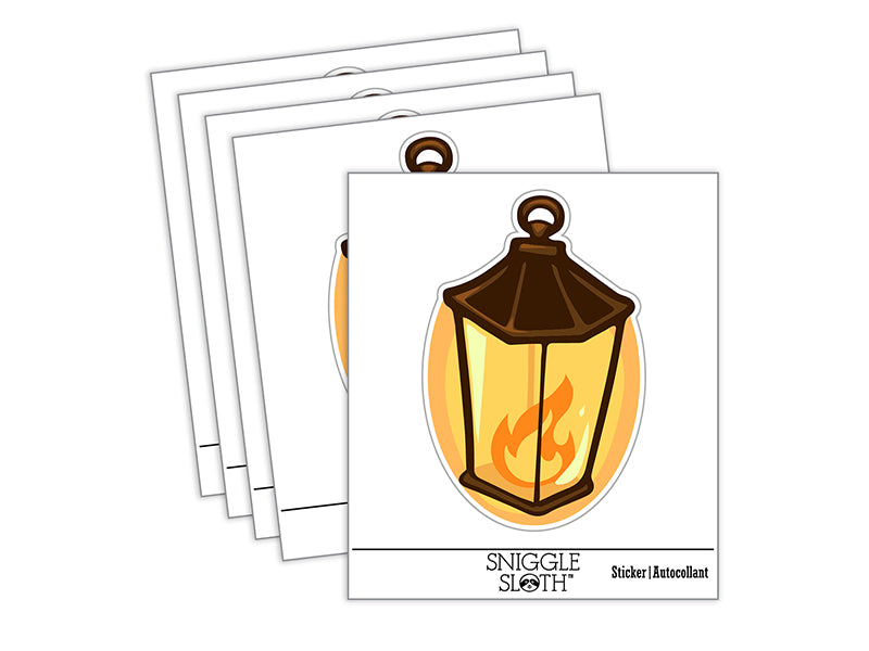 Lantern Lamp with Fire Waterproof Vinyl Phone Tablet Laptop Water Bottle Sticker Set - 5 Pack