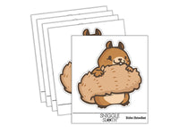 Shy Squirrel Hiding Behind Tail Waterproof Vinyl Phone Tablet Laptop Water Bottle Sticker Set - 5 Pack