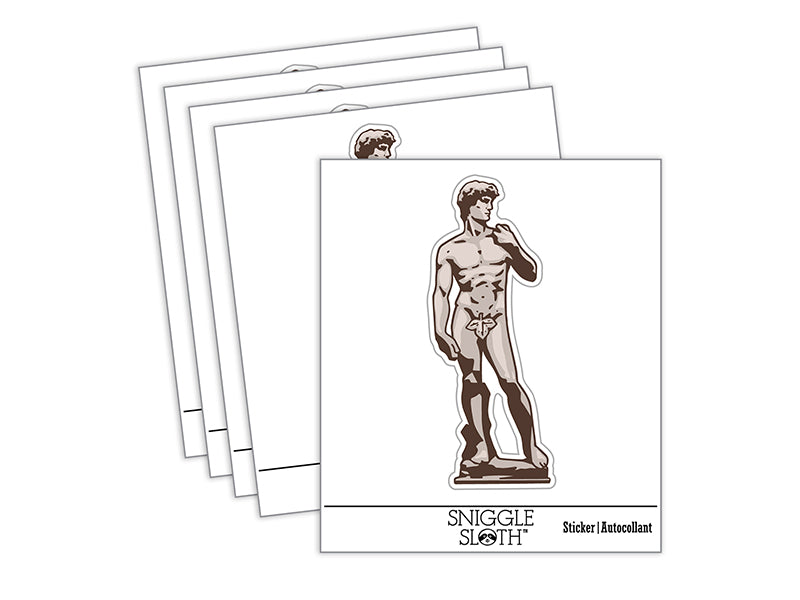 Statue of David by Michelangelo Art Waterproof Vinyl Phone Tablet Laptop Water Bottle Sticker Set - 5 Pack