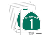 California Highway One Pacific Coast Sign Waterproof Vinyl Phone Tablet Laptop Water Bottle Sticker Set - 5 Pack