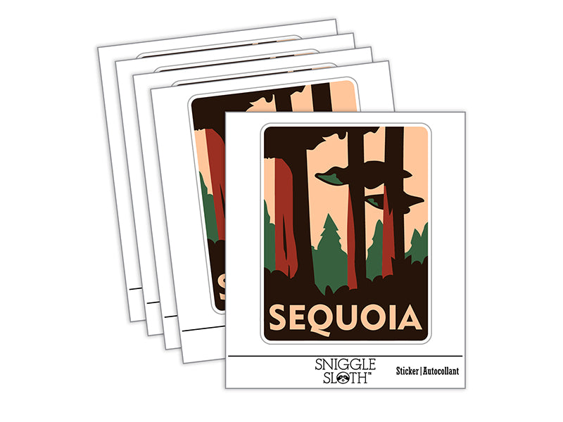 Destination Sequoia National Park Forest Waterproof Vinyl Phone Tablet Laptop Water Bottle Sticker Set - 5 Pack