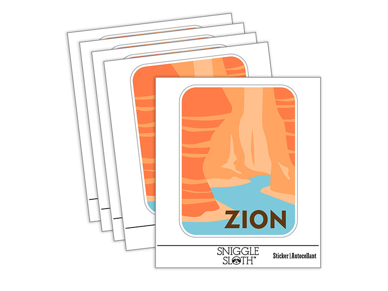 Destination Zion National Park Waterproof Vinyl Phone Tablet Laptop Water Bottle Sticker Set - 5 Pack