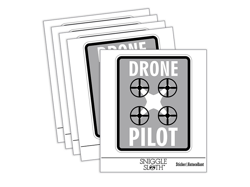 Drone Pilot Remote Controlled Hobby Waterproof Vinyl Phone Tablet Laptop Water Bottle Sticker Set - 5 Pack