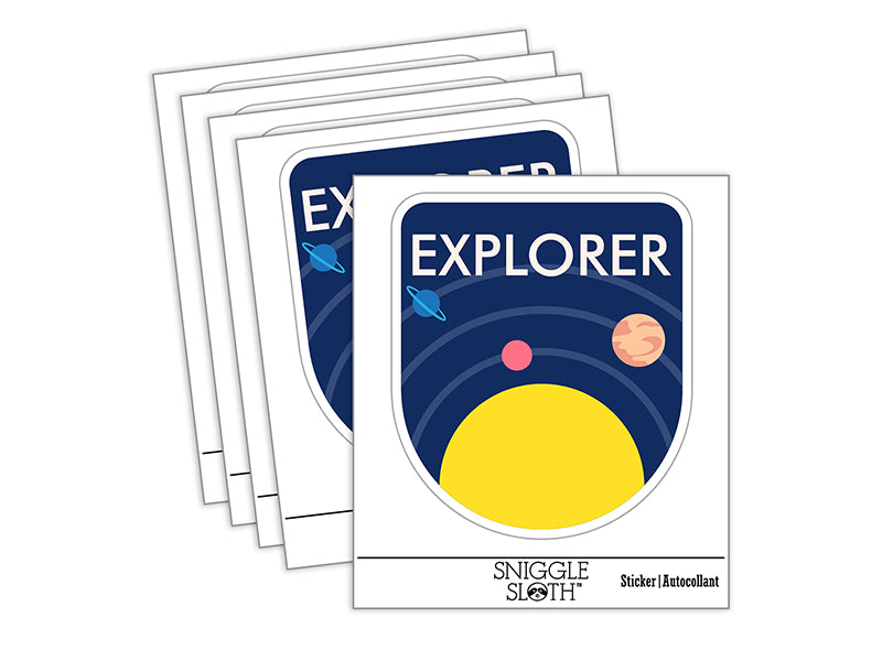 Explorer Space Solar System Science Waterproof Vinyl Phone Tablet Laptop Water Bottle Sticker Set - 5 Pack