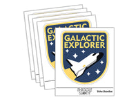 Galactic Explorer Space Ship Shuttle Stars Waterproof Vinyl Phone Tablet Laptop Water Bottle Sticker Set - 5 Pack