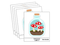 Glass Bottle Mushroom Dirt Terrarium Waterproof Vinyl Phone Tablet Laptop Water Bottle Sticker Set - 5 Pack