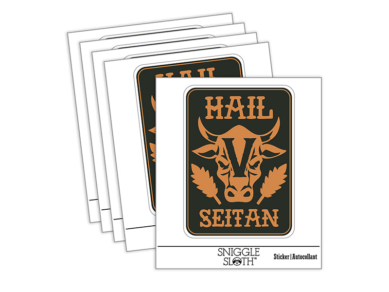 Hail Seitan Vegan Cow Head Waterproof Vinyl Phone Tablet Laptop Water Bottle Sticker Set - 5 Pack