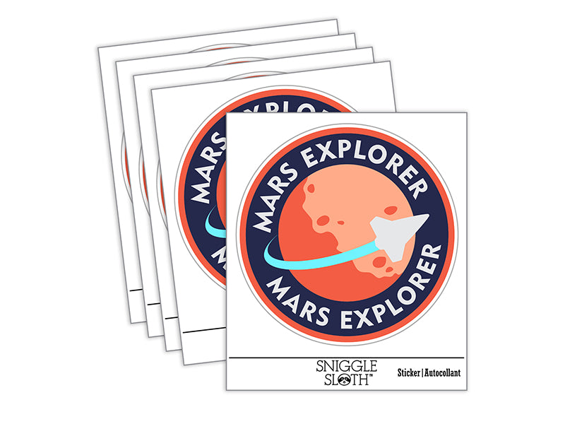 Mars Explorer Space Science Fiction Waterproof Vinyl Phone Tablet Laptop Water Bottle Sticker Set - 5 Pack