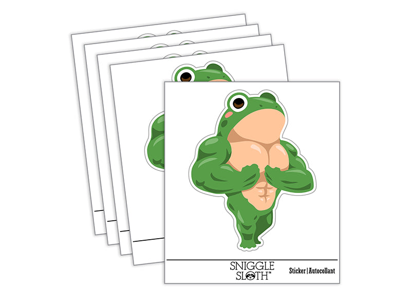 Pocket Frog Buff Muscles Funny Waterproof Vinyl Phone Tablet Laptop Water Bottle Sticker Set - 5 Pack