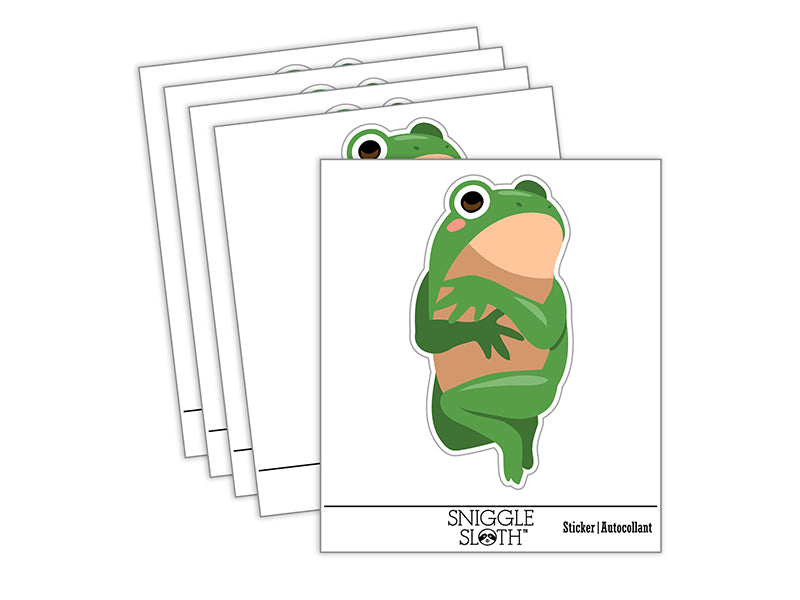 Pocket Frog Shy Toad Funny Waterproof Vinyl Phone Tablet Laptop Water Bottle Sticker Set - 5 Pack