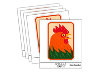 Rooster Chicken Portrait Waterproof Vinyl Phone Tablet Laptop Water Bottle Sticker Set - 5 Pack