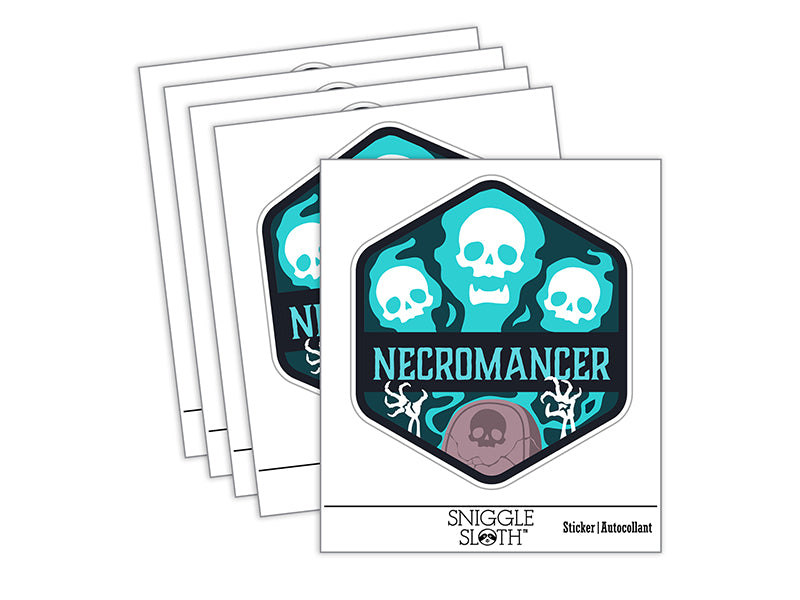 RPG Class Necromancer Games Fantasy Gaming Waterproof Vinyl Phone Tablet Laptop Water Bottle Sticker Set - 5 Pack