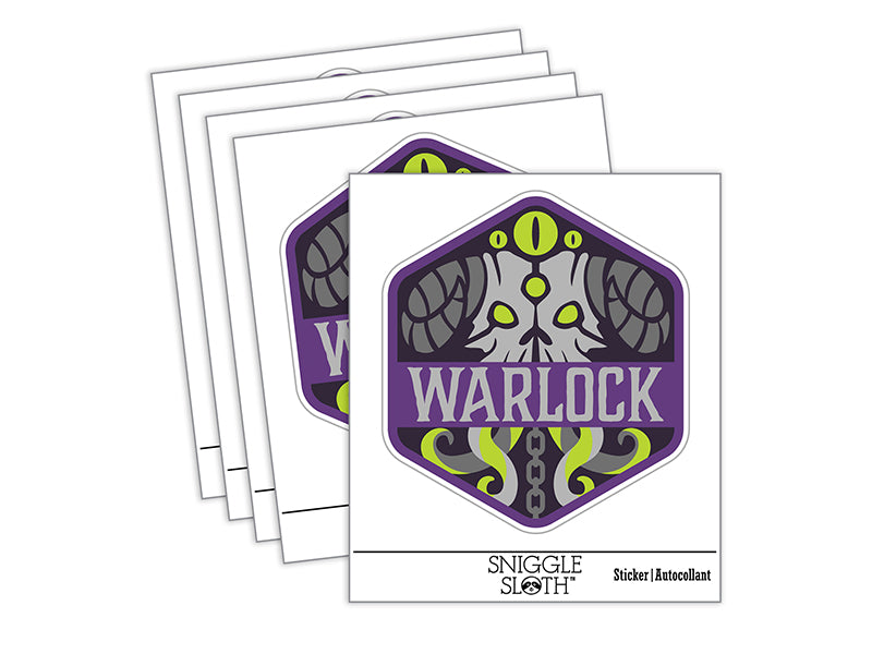 RPG Class Warlock Games Fantasy Gaming Waterproof Vinyl Phone Tablet Laptop Water Bottle Sticker Set - 5 Pack
