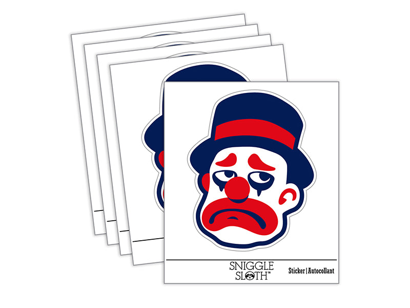 Sad Clown Top Hat Waterproof Vinyl Phone Tablet Laptop Water Bottle Sticker Set - 5 Pack