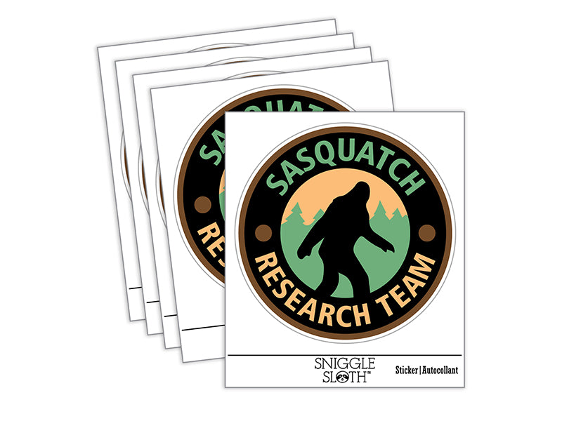 Sasquatch Research Team Bigfoot Cryptid Waterproof Vinyl Phone Tablet Laptop Water Bottle Sticker Set - 5 Pack