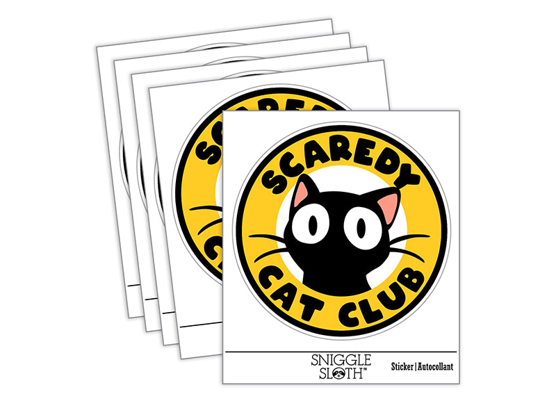 Scaredy Cat Club Waterproof Vinyl Phone Tablet Laptop Water Bottle Sticker Set - 5 Pack