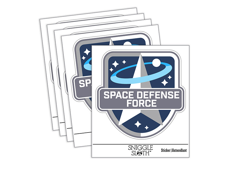 Science Fiction Space Defense Force Logo Waterproof Vinyl Phone Tablet Laptop Water Bottle Sticker Set - 5 Pack