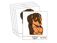 Sleeping Pocket Dachshund Puppy Dog Waterproof Vinyl Phone Tablet Laptop Water Bottle Sticker Set - 5 Pack