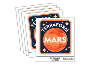 Terraform Mars Planet Space Earth Waterproof Vinyl Phone Tablet Laptop Water Bottle Sticker Set - 5 Pack