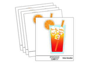 Tropical Fruit Drink Citrus Slice Waterproof Vinyl Phone Tablet Laptop Water Bottle Sticker Set - 5 Pack