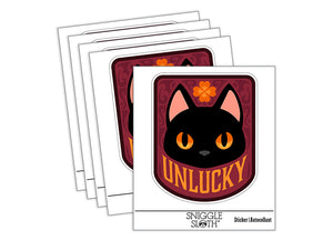 Unlucky Black Cat Waterproof Vinyl Phone Tablet Laptop Water Bottle Sticker Set - 5 Pack