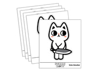 Cute Pocket Cat with Knife Waterproof Vinyl Phone Tablet Laptop Water Bottle Sticker Set - 5 Pack