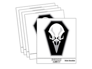 Raven Skull Coffin Goth Macabre Waterproof Vinyl Phone Tablet Laptop Water Bottle Sticker Set - 5 Pack