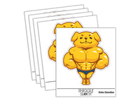 Buff Muscle Dog Funny Golden Retriever Waterproof Vinyl Phone Tablet Laptop Water Bottle Sticker Set - 5 Pack