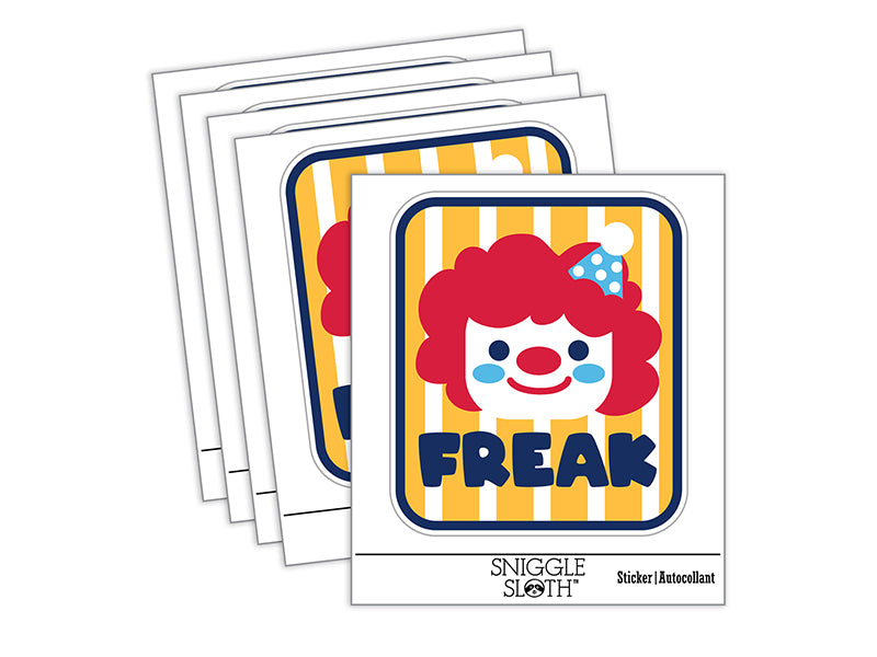 Clown Freak Funny Circus Waterproof Vinyl Phone Tablet Laptop Water Bottle Sticker Set - 5 Pack
