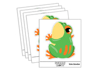 Cute Sticky Frog Looking Back Waterproof Vinyl Phone Tablet Laptop Water Bottle Sticker Set - 5 Pack