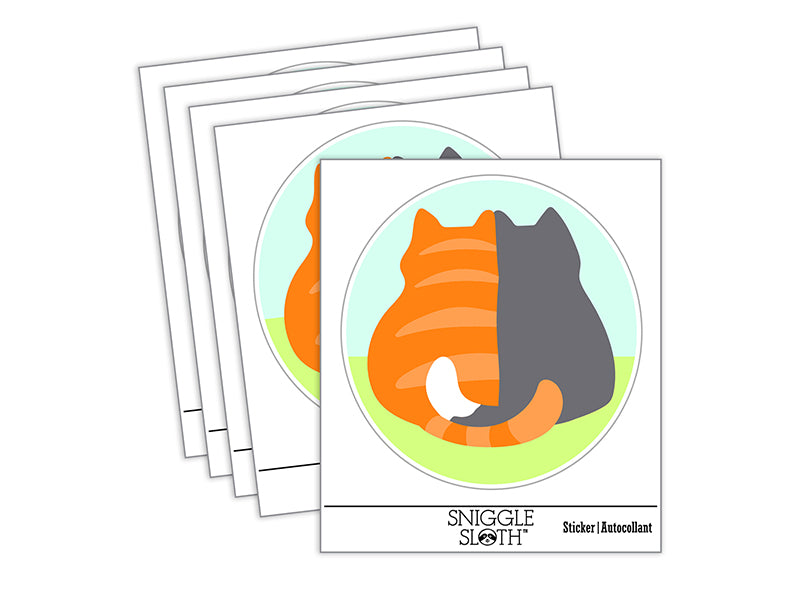 Pair of Cuddling Cats Waterproof Vinyl Phone Tablet Laptop Water Bottle Sticker Set - 5 Pack
