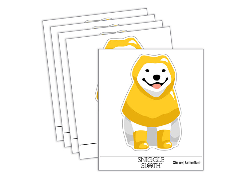 Pit Bull Dog Raincoat Poncho Waterproof Vinyl Phone Tablet Laptop Water Bottle Sticker Set - 5 Pack