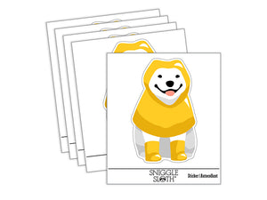 Pit Bull Dog Raincoat Poncho Waterproof Vinyl Phone Tablet Laptop Water Bottle Sticker Set - 5 Pack