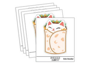Purrito Cat Burrito Tortilla Wrap Waterproof Vinyl Phone Tablet Laptop Water Bottle Sticker Set - 5 Pack