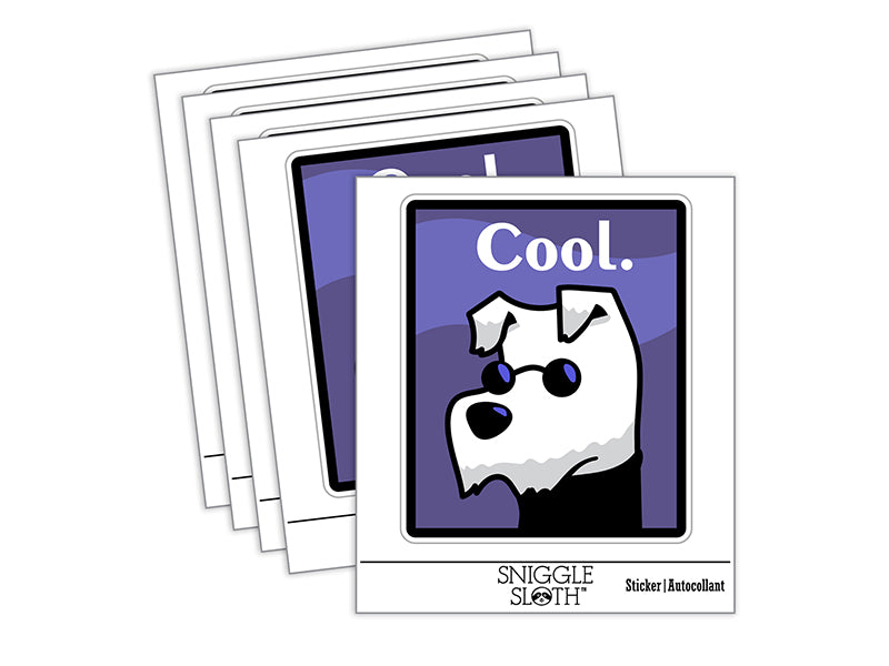Really Cool Jazz Dog Schnauzer Waterproof Vinyl Phone Tablet Laptop Water Bottle Sticker Set - 5 Pack