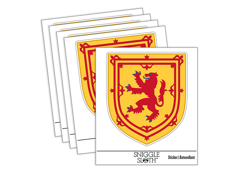 Scotland Royal Coat of Arms Lion Waterproof Vinyl Phone Tablet Laptop Water Bottle Sticker Set - 5 Pack